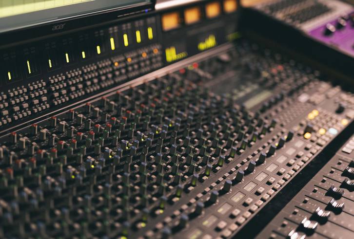 Picture Of A Mixing Deck In New College Lanarkshire Music Production Studio